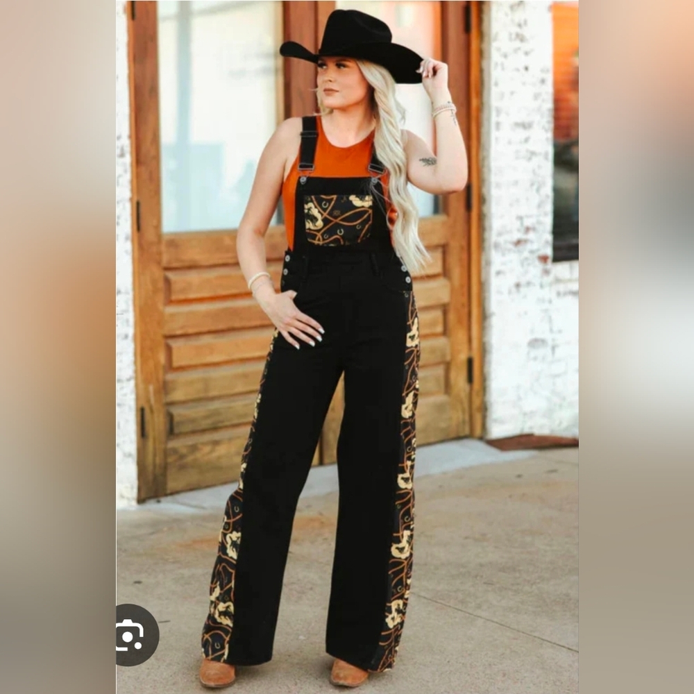 Two 2 Fly Pony Overalls - Western Black Overalls M